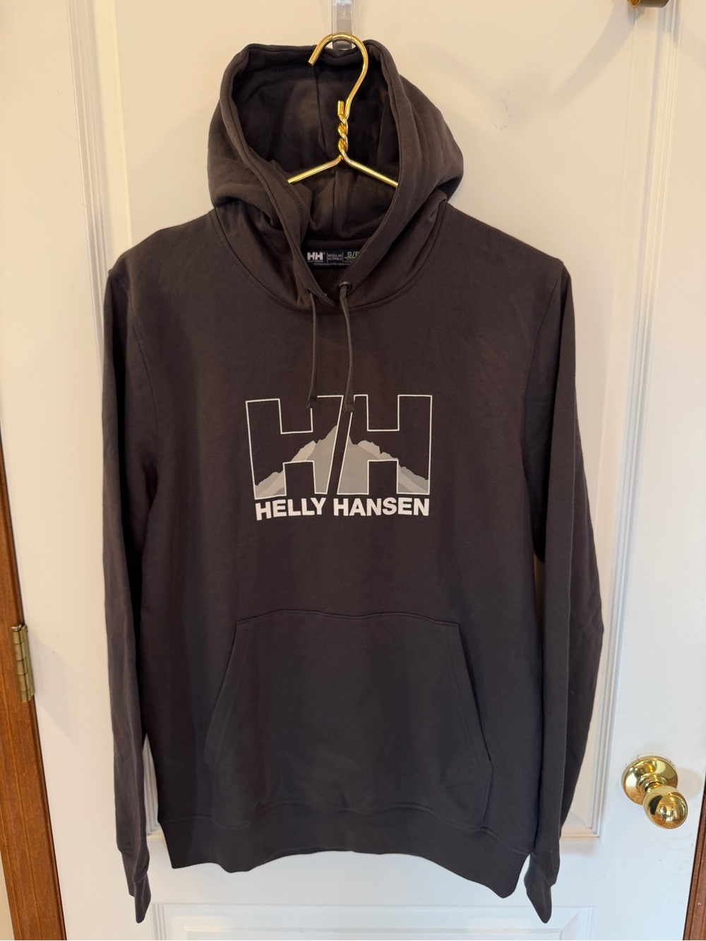 Helly Hansen NEW! Men's Small Charcoal Mountain Logo Hoodie
